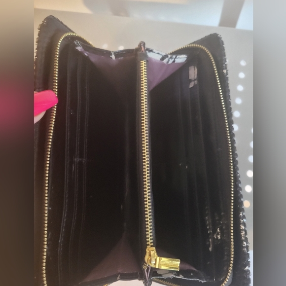VINTAGE BLACK SEQUENCE/GLITTER WALLET/CLUTCH - Picture 4 of 9